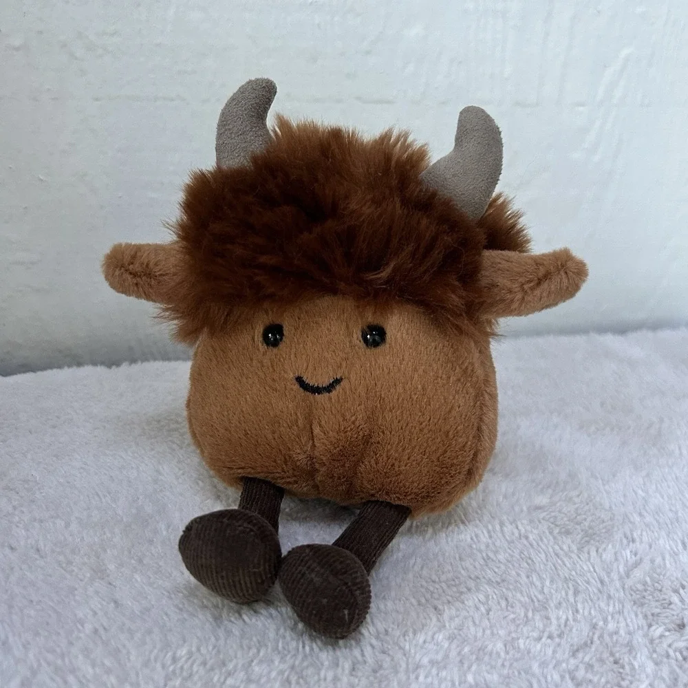 AUTHENTIC Jellycat AMUSEABEAN HIGHLAND COW-NWOT Retired HTF